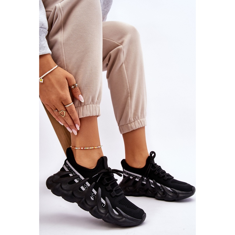 PG1 Zapatillas estilo calcetín de mujer negras Daxo negro 2