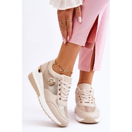 PG1 Zapatillas de cuña de moda Beige Jaliyah 1