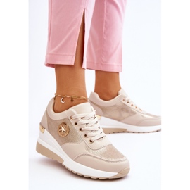 PG1 Zapatillas de cuña de moda Beige Jaliyah 2