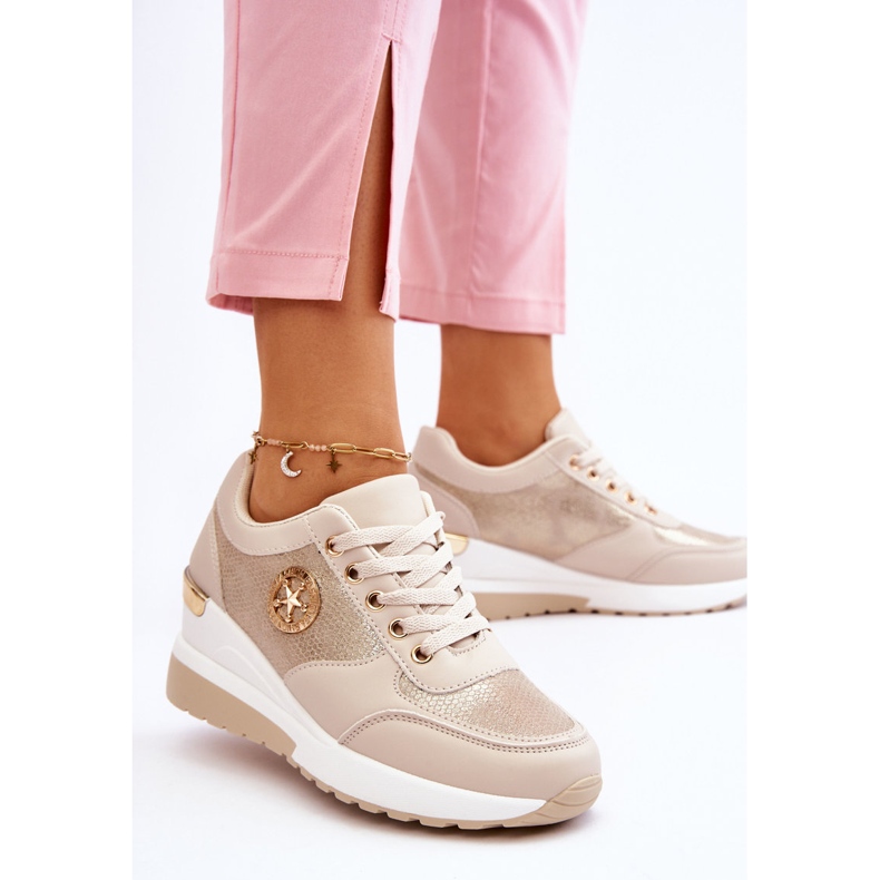 PG1 Zapatillas de cuña de moda Beige Jaliyah 2 PG1 Zapatillas de cuña de moda Beige Jaliyah 2