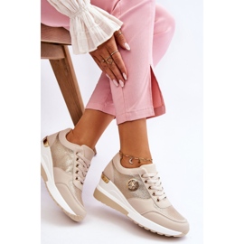 PG1 Zapatillas de cuña de moda Beige Jaliyah 7