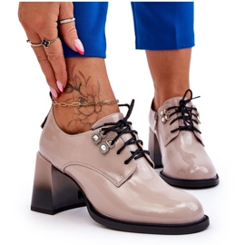 S.Barski Zapatos de tacón alto de color beige claro a la moda Darren 8