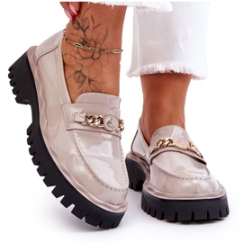 S.Barski Mocasín Lacado Plataforma Ronin Gris Claro 10