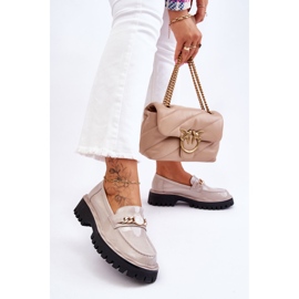S.Barski Mocasín Lacado Plataforma Ronin Gris Claro 3