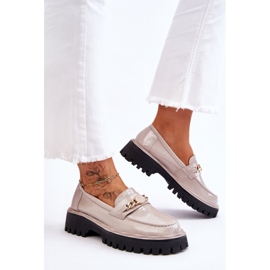 S.Barski Mocasín Lacado Plataforma Ronin Gris Claro 5