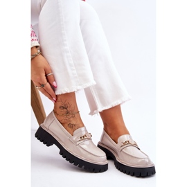 S.Barski Mocasín Lacado Plataforma Ronin Gris Claro 8