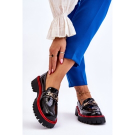 S.Barski Mocasín Lacado Plataforma Negro Ronin 2
