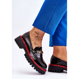 S.Barski Mocasín Lacado Plataforma Negro Ronin 4