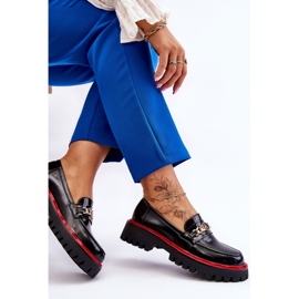 S.Barski Mocasín Lacado Plataforma Negro Ronin 8