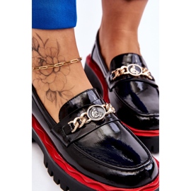 S.Barski Mocasín Lacado Plataforma Negro Ronin 6