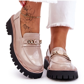 S.Barski Mocasín Lacado Plataforma Ronin Beige 8
