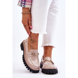 S.Barski Mocasín Lacado Plataforma Ronin Beige 1