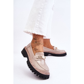 S.Barski Mocasín Lacado Plataforma Ronin Beige 3