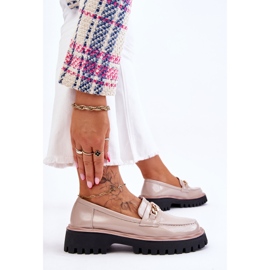 S.Barski Mocasín Lacado Plataforma Ronin Beige 4