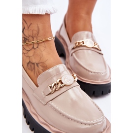 S.Barski Mocasín Lacado Plataforma Ronin Beige 5