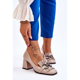 S.Barski Zapatos de Salón Mercy Beige Cómodos de Charol 2