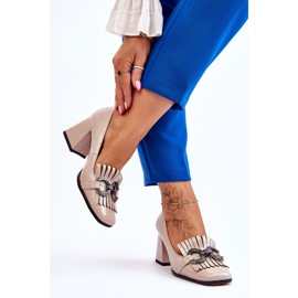 S.Barski Zapatos de Salón Mercy Beige Cómodos de Charol 3