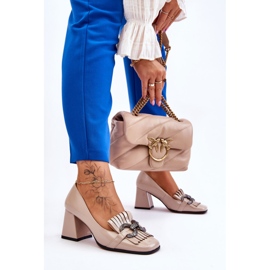 S.Barski Zapatos de Salón Mercy Beige Cómodos de Charol 9