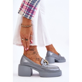 S.Barski Bombas De Moda Con Tacones Gruesos Imani Azul Claro 6