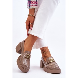 S.Barski Bombas de moda con tacones masivos beige Imani 2