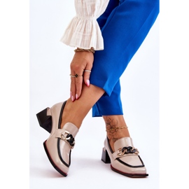 S.Barski Cómodos Zapatos De Tacón Bajo Beige Valenti negro 3