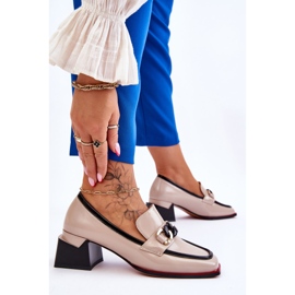 S.Barski Cómodos Zapatos De Tacón Bajo Beige Valenti negro 5