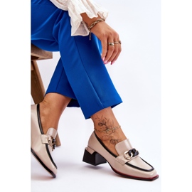 S.Barski Cómodos Zapatos De Tacón Bajo Beige Valenti negro 8