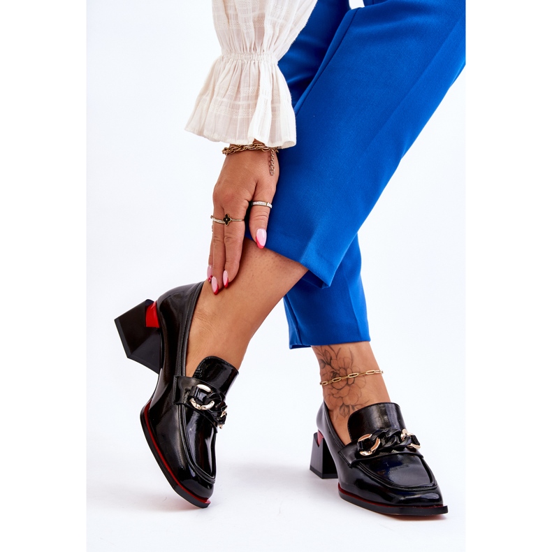 S.Barski Cómodos Zapatos De Tacón Bajo Negros Valenti 2