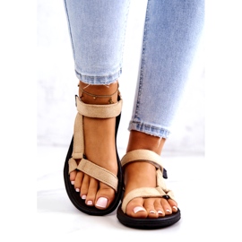 Sandalias Deportivas Mujer Ante Beige 3