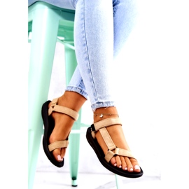 Sandalias Deportivas Mujer Ante Beige 5