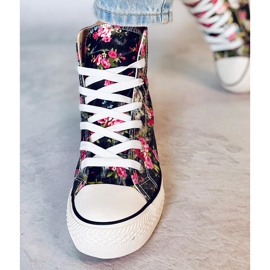 BM Paradis Black zapatillas altas con cuña floral negro 1