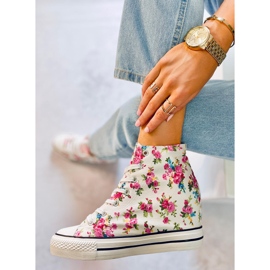 BM Paradis White zapatillas altas con cuña floral blanco 2 BM Paradis White zapatillas altas con cuña floral blanco 2