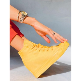 BM Parks zapatillas amarillas con cuña al tobillo amarillo 4
