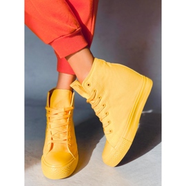BM Parks zapatillas amarillas con cuña al tobillo amarillo 1