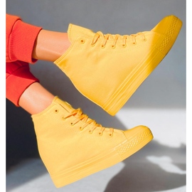 BM Parks zapatillas amarillas con cuña al tobillo amarillo 5