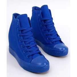BM Parks zapatillas de deporte azules con cuña al tobillo azul marino 2