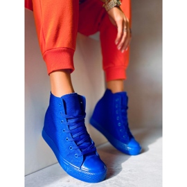 BM Parks zapatillas de deporte azules con cuña al tobillo azul marino 5
