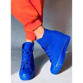 BM Parks zapatillas de deporte azules con cuña al tobillo azul marino 3