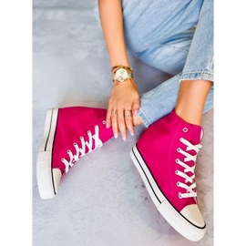 BM Corina zapatillas altas con cuña fucsia rosado 2