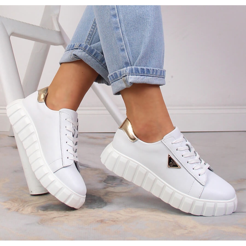 Zapatos mujer en piel con plataforma blanco Filippo DP4138/23 1