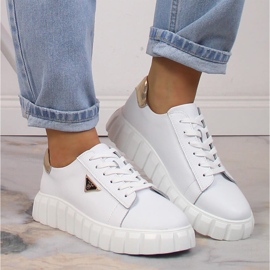 Zapatos mujer en piel con plataforma blanco Filippo DP4138/23 3