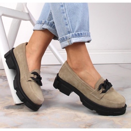 Zapatos de piel ante con cadena beige Filippo DP3221/23 1