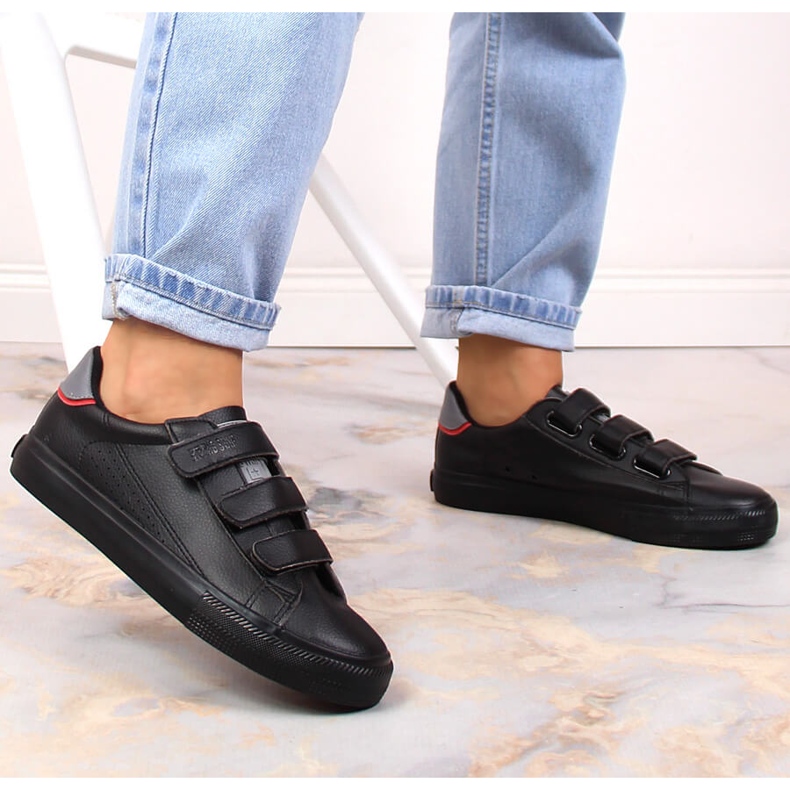 Big Star LL274A208 deportivas negras de piel ecológica con velcro negro 2