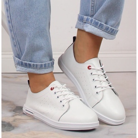 Zapatos de mujer en piel calada blanco Filippo DP3508/23 4