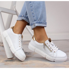 Zapatos mujer en piel con plataforma blanco Filippo DP4528/23 2
