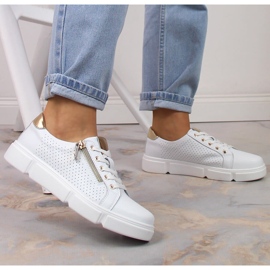 Zapatos mujer en piel con plataforma blanco Filippo DP4528/23 3