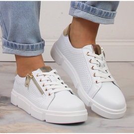 Zapatos mujer en piel con plataforma blanco Filippo DP4528/23 4
