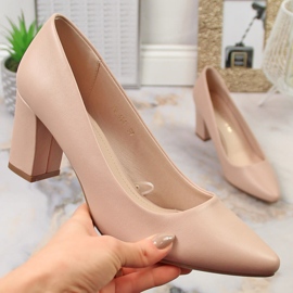 Zapatos de salón nude de mujer en el puesto Sergio Leone PB414 beige 1