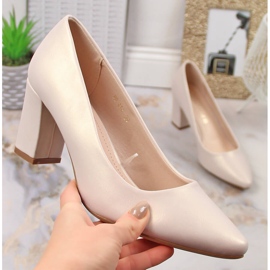 Zapatos de tacón de mujer en el post beige perla Sergio Leone PB414 1