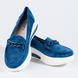 SHELOVET Mocasines plataforma mujer Shlovet azul 1 SHELOVET Mocasines plataforma mujer Shlovet azul 1